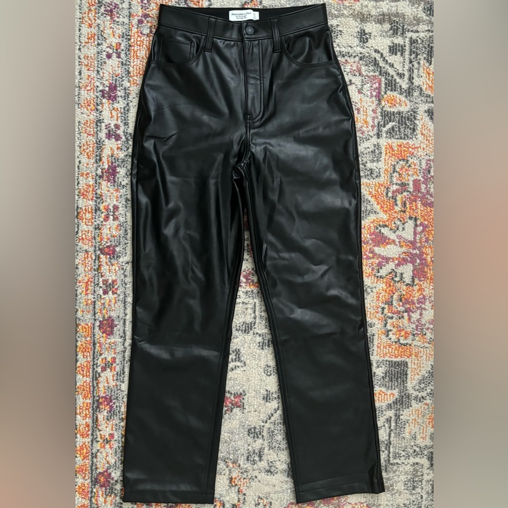 Abercrombie leather pants. 90s straight ultra high rise.
